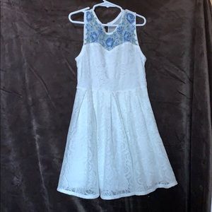 White dress with flowers